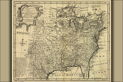 Poster, Many Sizes Available; Map Of Western Pre United States Of America 1752