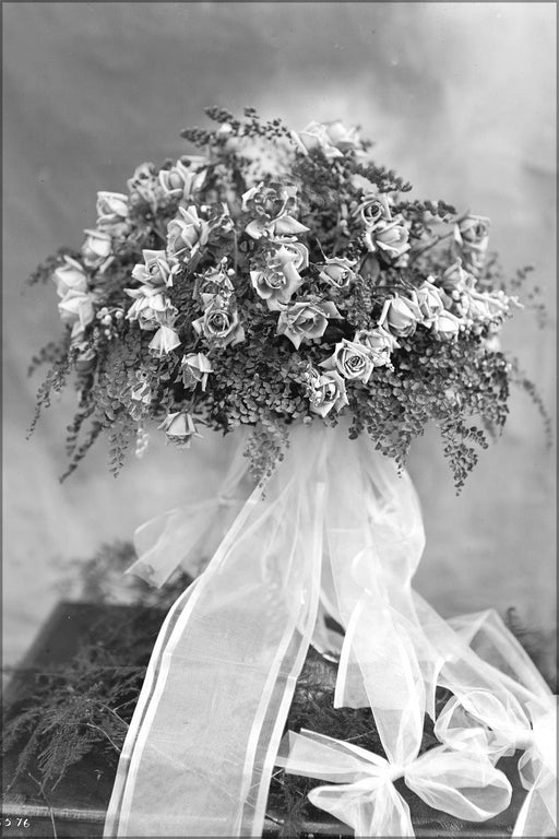 Poster, Many Sizes Available; Close-Up Of About Four-Dozen Roses (Bridal Roses_) In A Vase, Los Angeles County, Ca.1920 (Chs-5576)