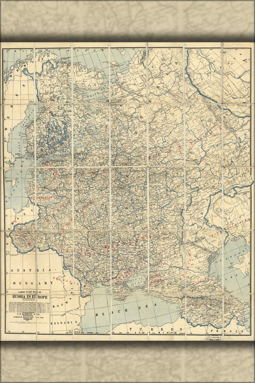 Poster, Many Sizes Available; Map Of Western Russia 1918