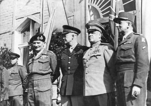 Poster, Many Sizes Available; Supreme Commanders On 5 June 1945 In Berlin Bernard Montgomery, Dwight D. Eisenhower, Georgy Zhukov And Jean D