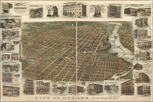 Poster, Many Sizes Available; Map Of City Of Ottawa, Canada 1895