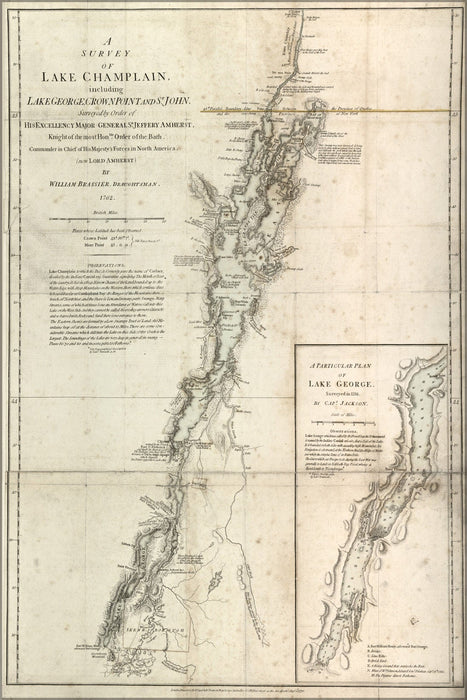 Poster, Many Sizes Available; Survey Map Of Lake Champlain, By Brassier 1776