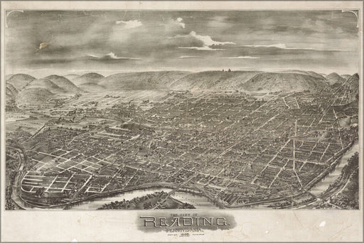 Poster, Many Sizes Available; Map Of City Of Reading, Pennsylvania 1898