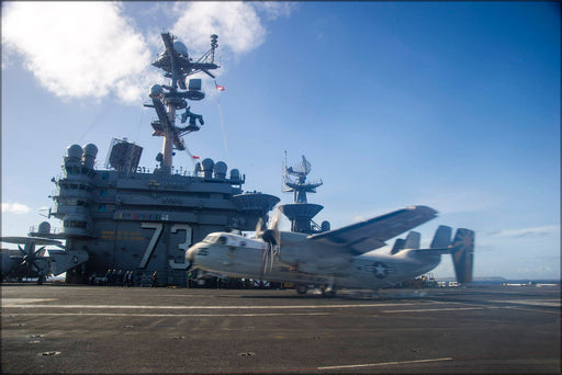 Poster, Many Sizes Available; C-2A Greyhound Lands Aboard Uss George Washington (Cvn-73)