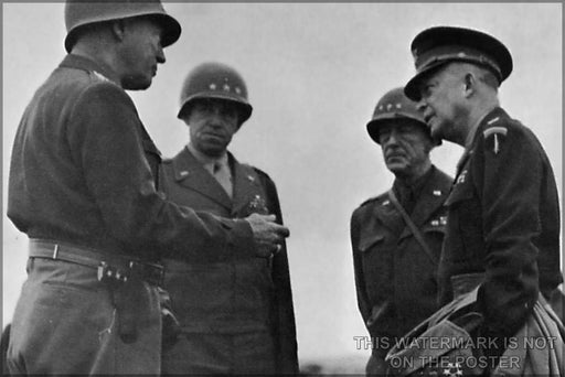 Poster, Many Sizes Available; Generals Patton, Bradley & Hodges With Chief Commander Eisenhower