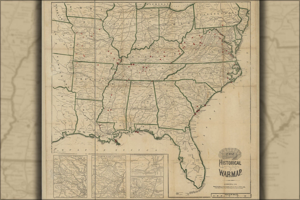 Poster, Many Sizes Available; Historical War Map 1863 Civil War