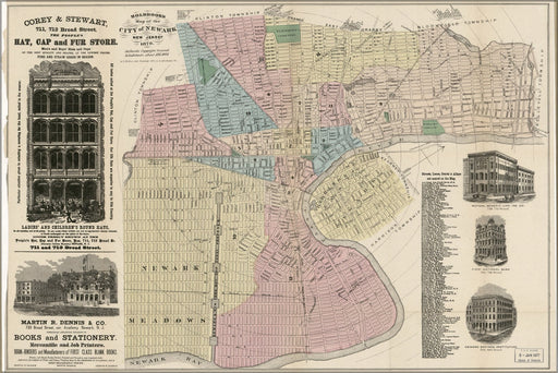 Poster, Many Sizes Available; Map Of Newark, New Jersey 1879