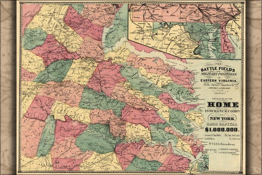 Poster, Many Sizes Available; Map Of Civil War Battles In Eastern Virginia 1862