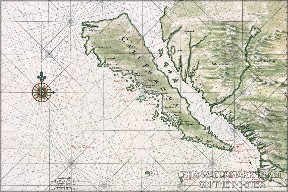 Poster, Many Sizes Available; California Island Map Of California As An Island C1650 By Johannes Vingboons