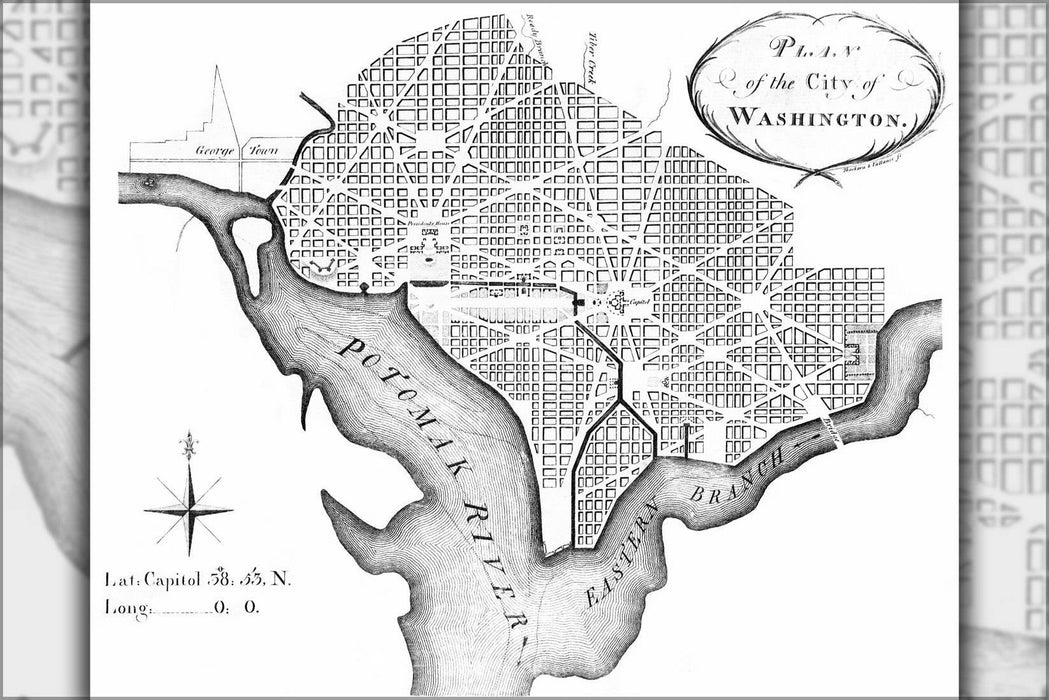 Poster, Many Sizes Available; Plan Map Of The City Of Washington D.C. March 1792,