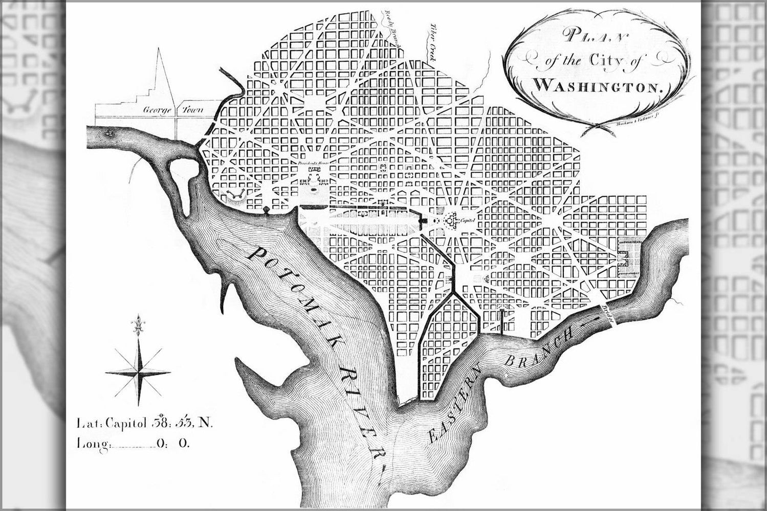 Poster, Many Sizes Available; Plan Map Of The City Of Washington D.C. March 1792,