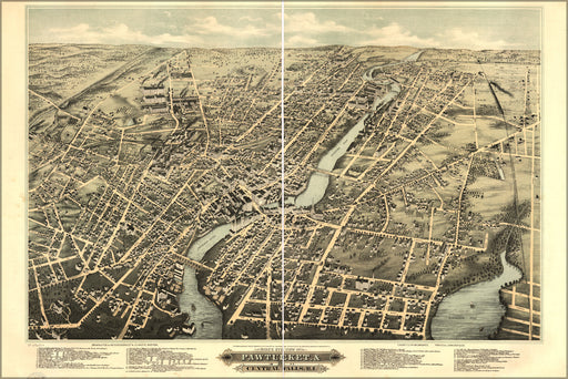 Poster, Many Sizes Available; Map Pawtucket & Central Falls Rhode Island 1877