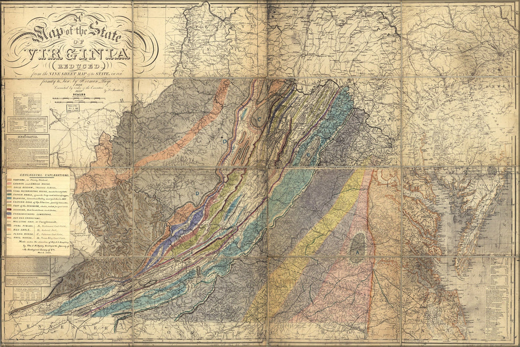 Poster, Many Sizes Available; Geological Map Of The State Of Virginia 1862