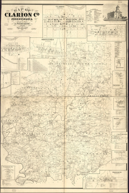 Poster, Many Sizes Available; Map Of Clarion Co., Pennsylvania 1865