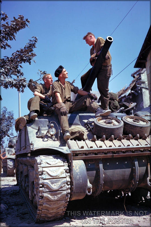 Poster, Many Sizes Available; Canadian Crew Of A Sherman-Tank South Of Vaucelles, France. June 44