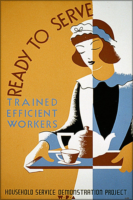 Poster, Many Sizes Available; Maid On A Wpa Poster 1939 Works Progress Administration (Later Works Projects Administration),