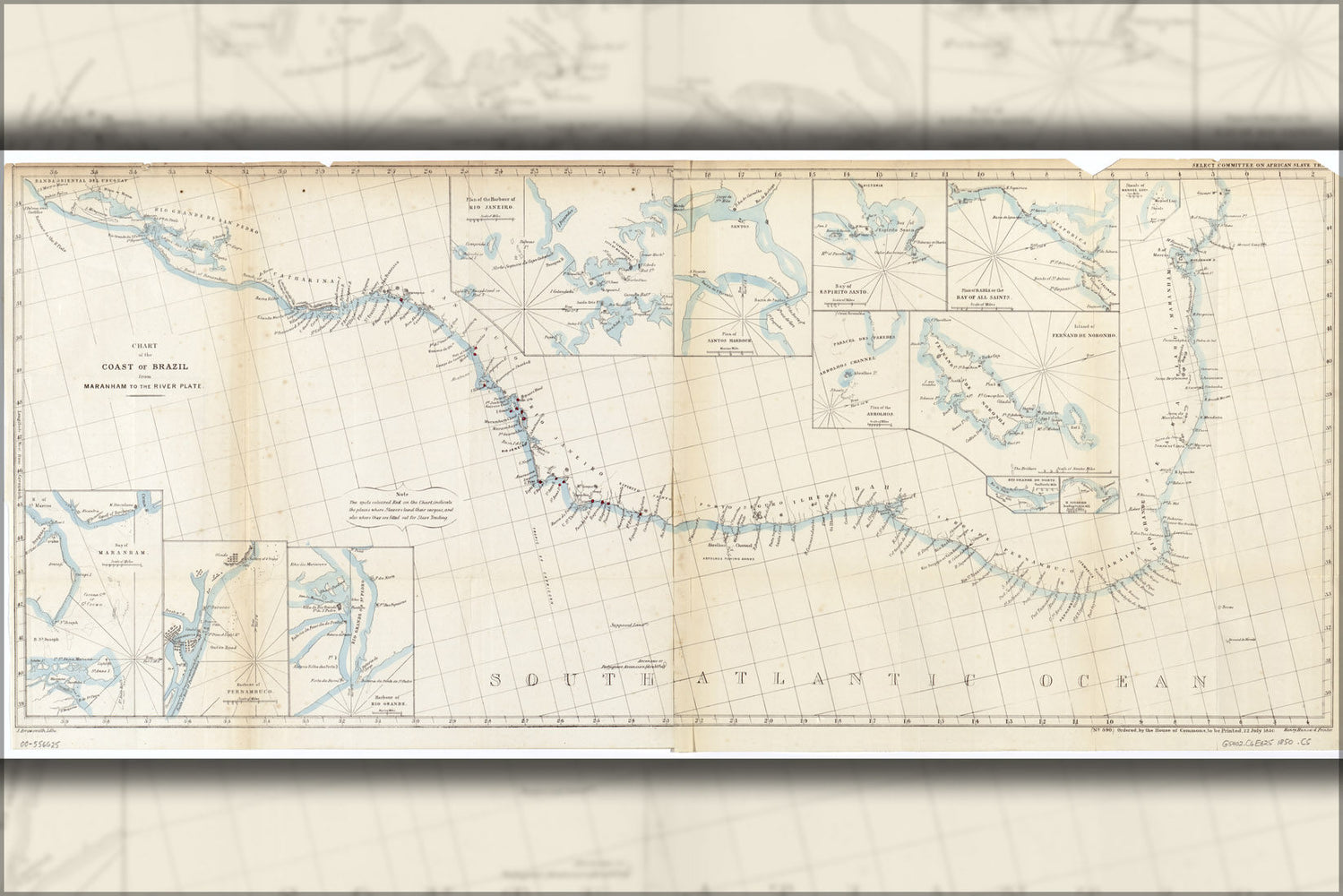 Poster, Many Sizes Available; Map Of Coast Of Brazil 1850