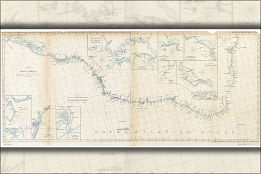 Poster, Many Sizes Available; Map Of Coast Of Brazil 1850