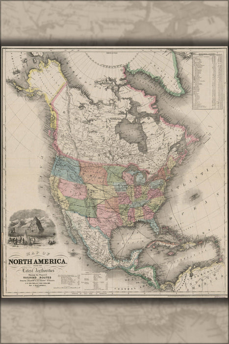 Poster, Many Sizes Available; Map Of North America 1854 Pre United States