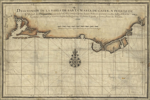 Poster, Many Sizes Available; Map Of Coast Of Florida Panhandle 1700 In Spanish