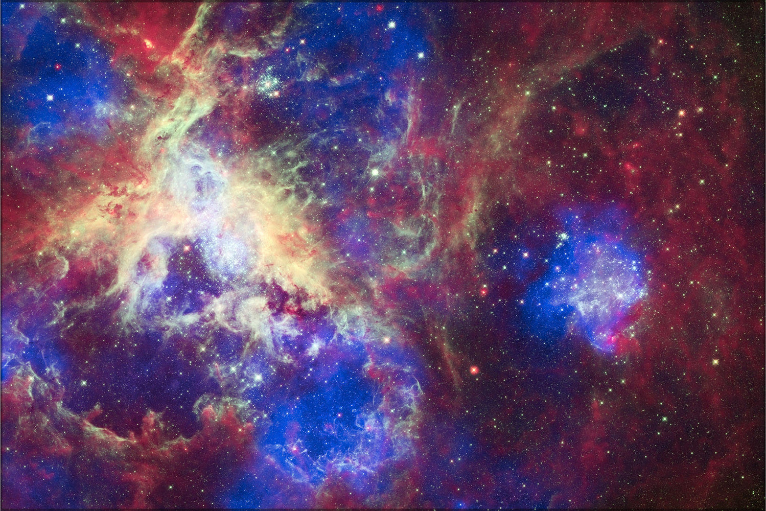 Poster, Many Sizes Available; Tarantula Nebula Chandra, Hubble, And Spitzer Space Telescope Data