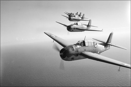 Poster, Many Sizes Available; Tbf Avenger Planes In Formation 1943