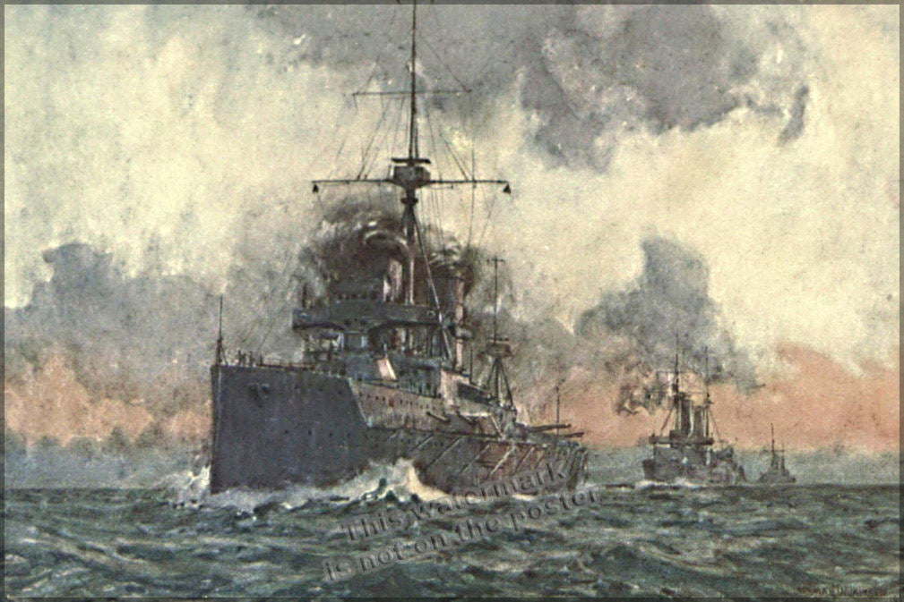 Poster, Many Sizes Available; Hms Dreadnought 1907 Painting Of Hms Dreadnought