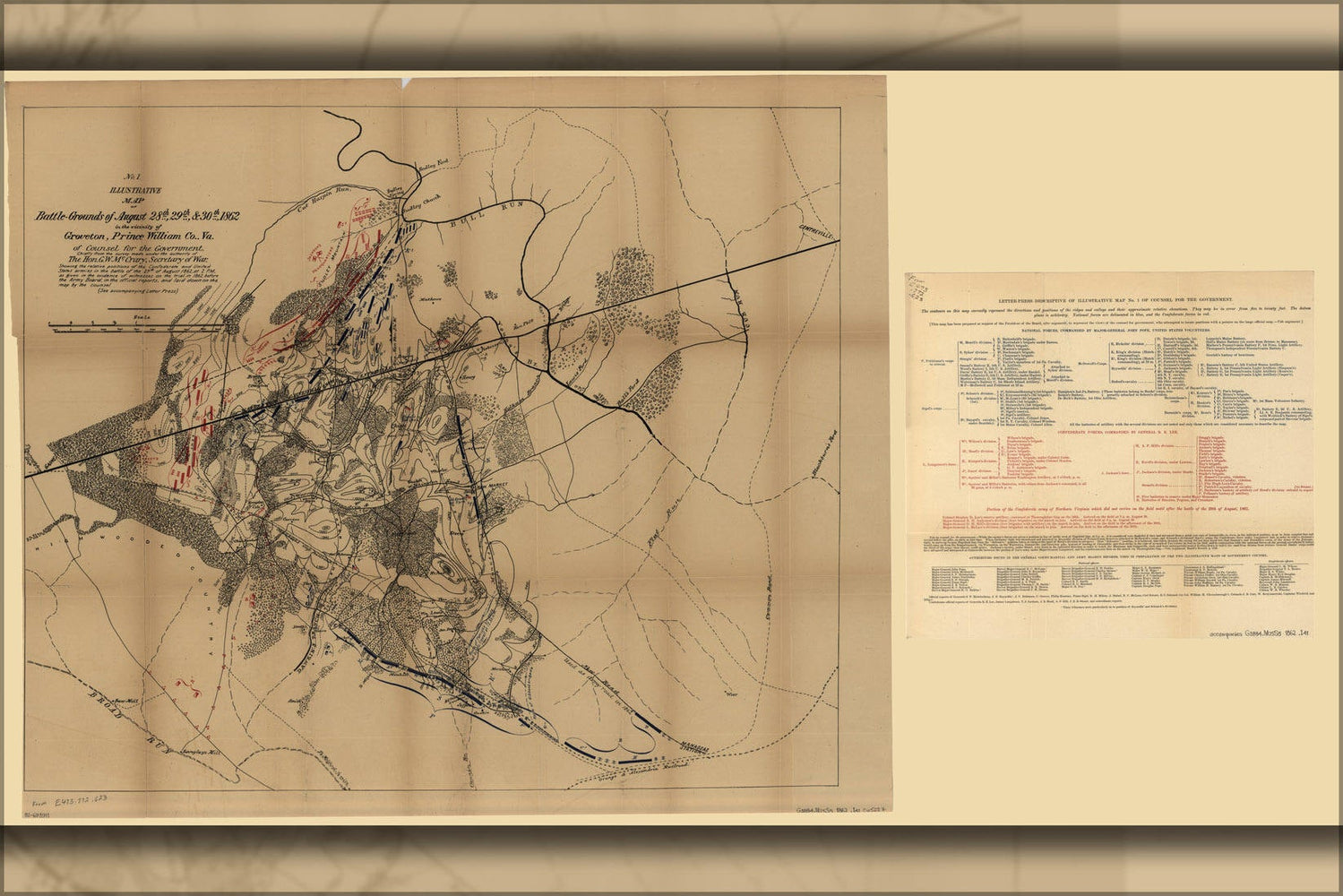 Poster, Many Sizes Available; Map Second Battle Of Bull Run Virginia 1862