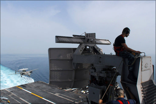 Poster, Many Sizes Available; Maintenance On Spn-43C Radar Uss Ronald Reagan (Cvn 76)