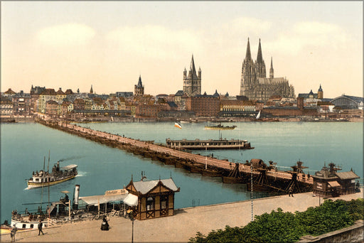 Poster, Many Sizes Available; Pontoon Bridge Deutz, Cologne, The Rhine, Germany 1890