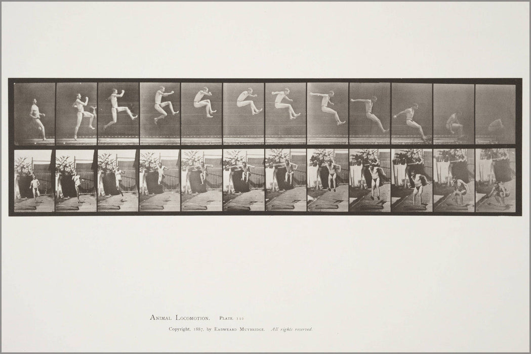 Poster, Many Sizes Available; Man In Pelvis Cloth Running And Jumping (Rbm Qp301M8 1887 159)  #031215