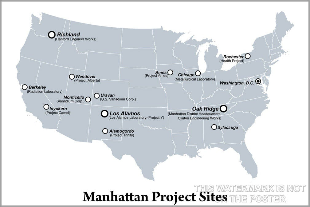 Poster, Many Sizes Available; Manhattan Project Sites