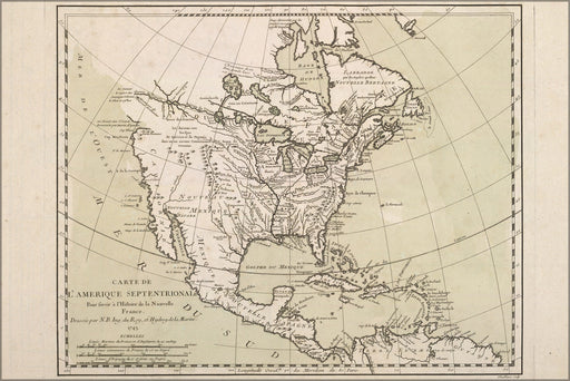 Poster, Many Sizes Available; Map Of North America Pre United States 1743