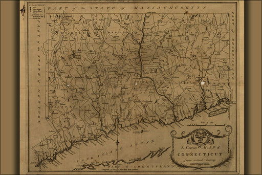 Poster, Many Sizes Available; Map Of Connecticut 1797