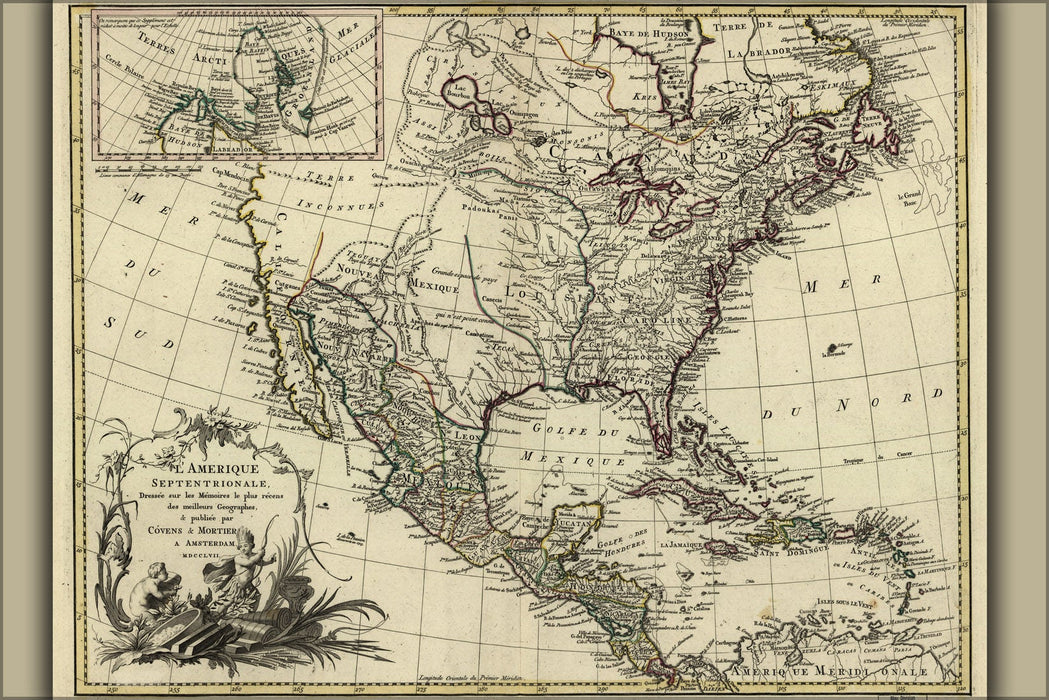 Poster, Many Sizes Available; Map Of North America Pre United States 1757