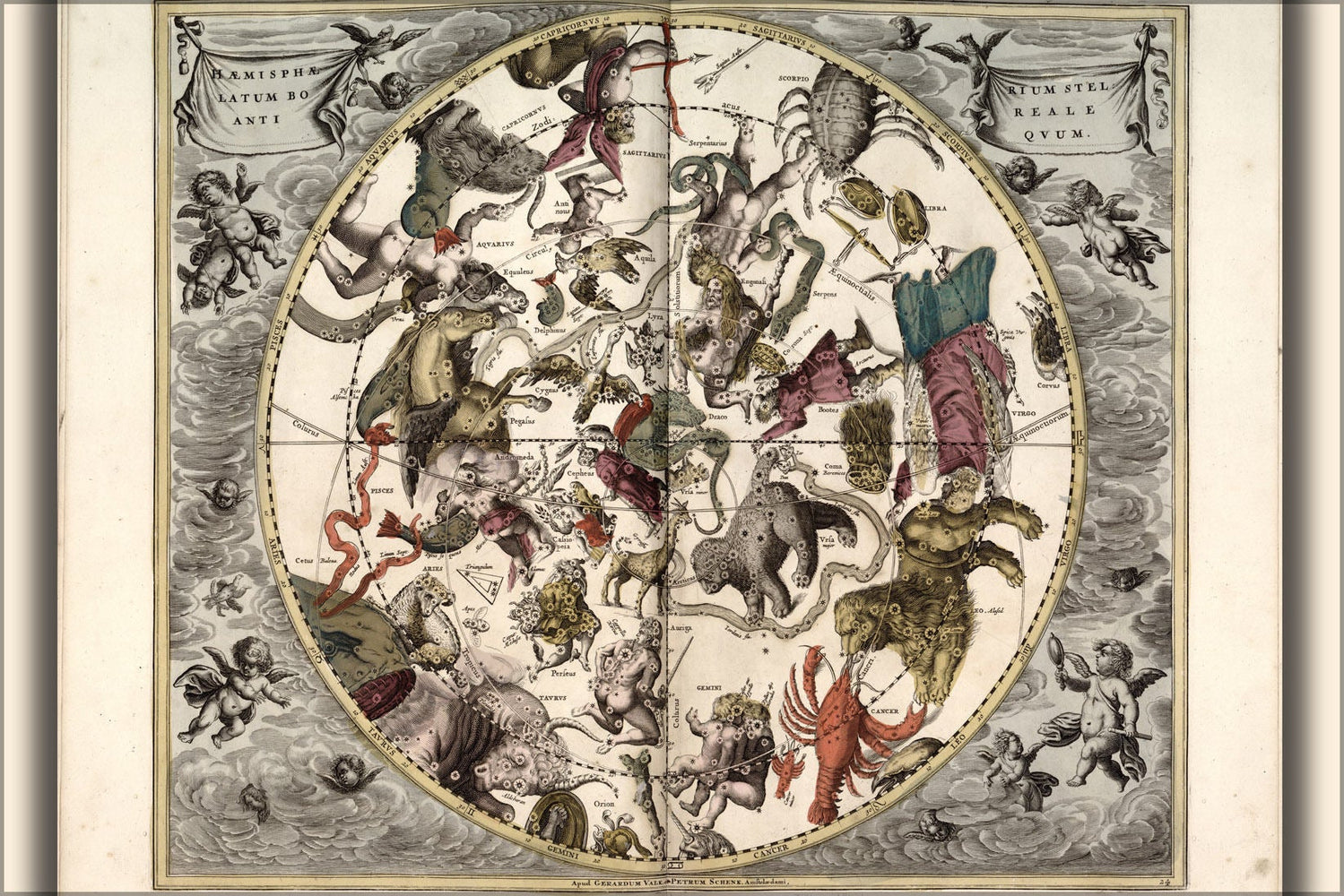 Poster, Many Sizes Available; Map Of Constellations Zodiac Astrology 1708