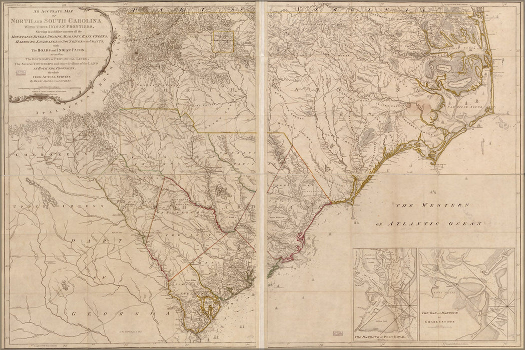 Poster, Many Sizes Available; Map Of North And South Carolina With Their Indian Frontier 1794