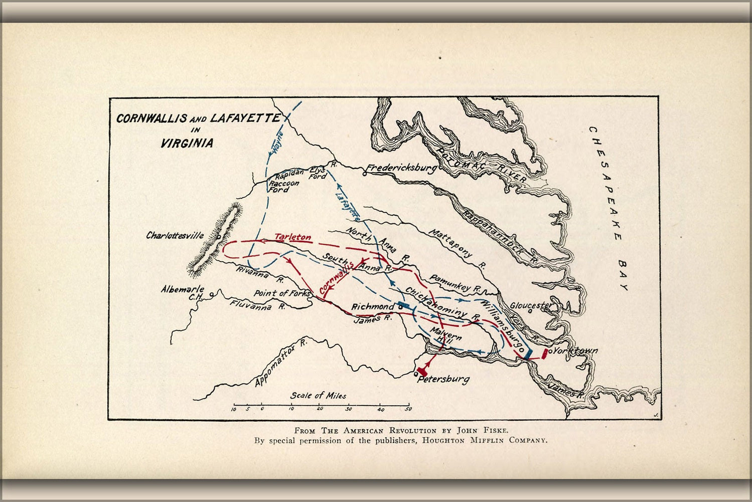 Poster, Many Sizes Available; Map Of Cornwallis And Lafayette In Virginia