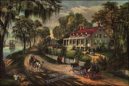 Poster, Many Sizes Available; Home On The Mississippi, 1871 Currier And Ives