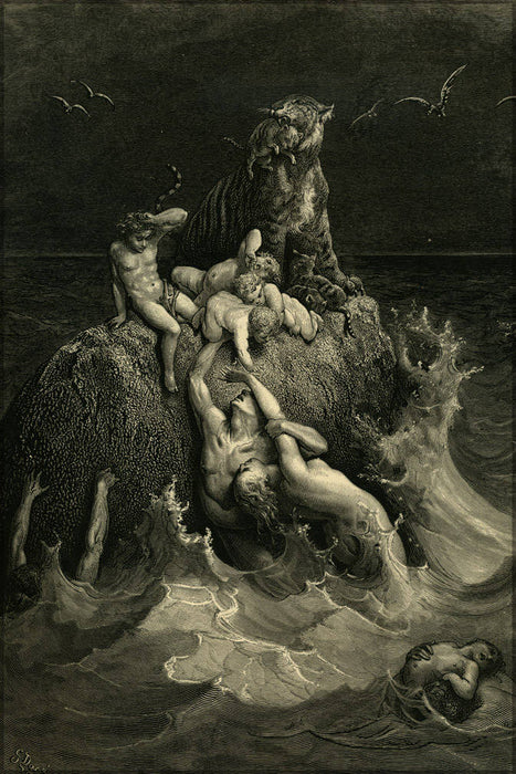 Poster, Many Sizes Available; The Deluge, Frontispiece To Gustave DorÃ©&#39;S Illustrated Edition Of The Bible. Based On The Story Of Noah&#39;S Ark,