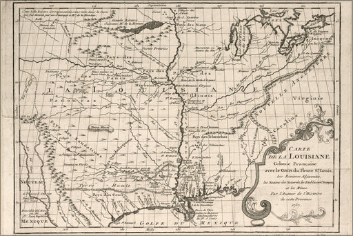 Poster, Many Sizes Available; Carte De La Louisiana Map 1758