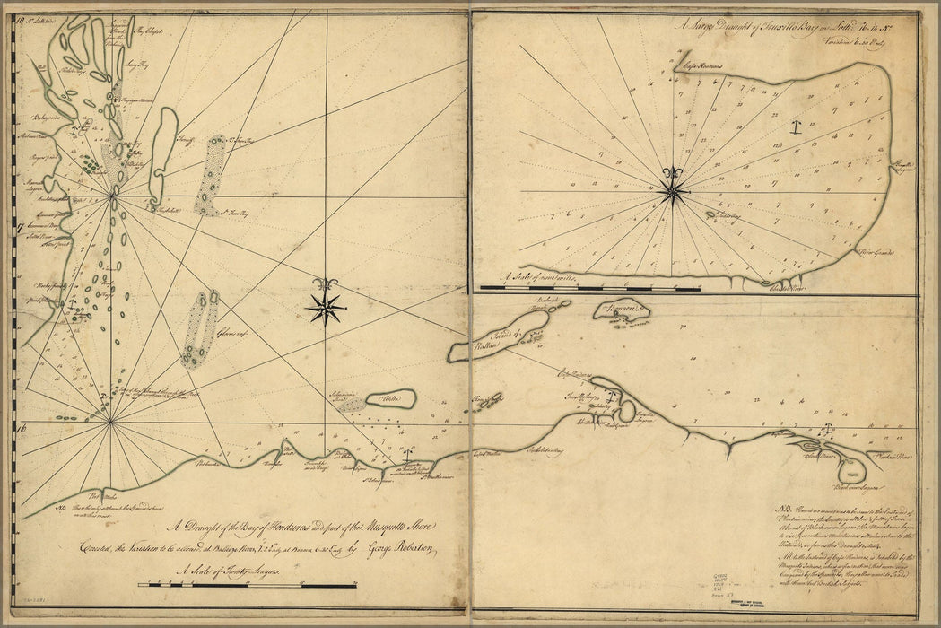 Poster, Many Sizes Available; Map Bay Of Honduras & Part Musquetto Shore 1764