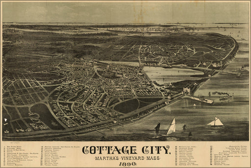 Poster, Many Sizes Available; Map Of Cottage City Marthas Vineyard 1890