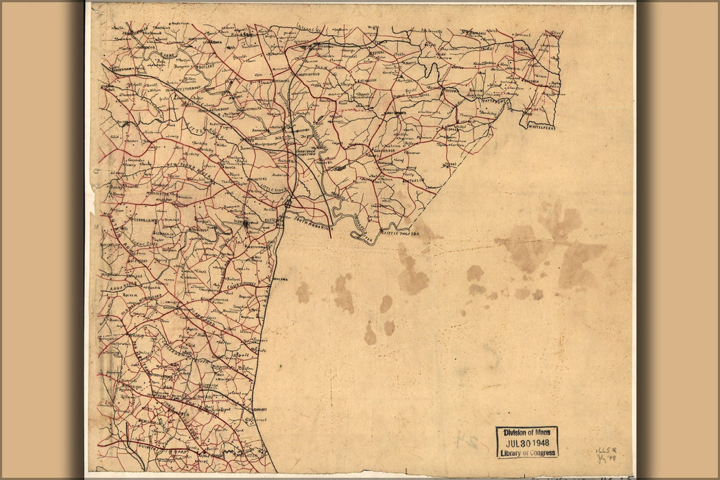 Poster, Many Sizes Available; Map Caroline Hanover Henrico Co&#39;S Virginia 1865