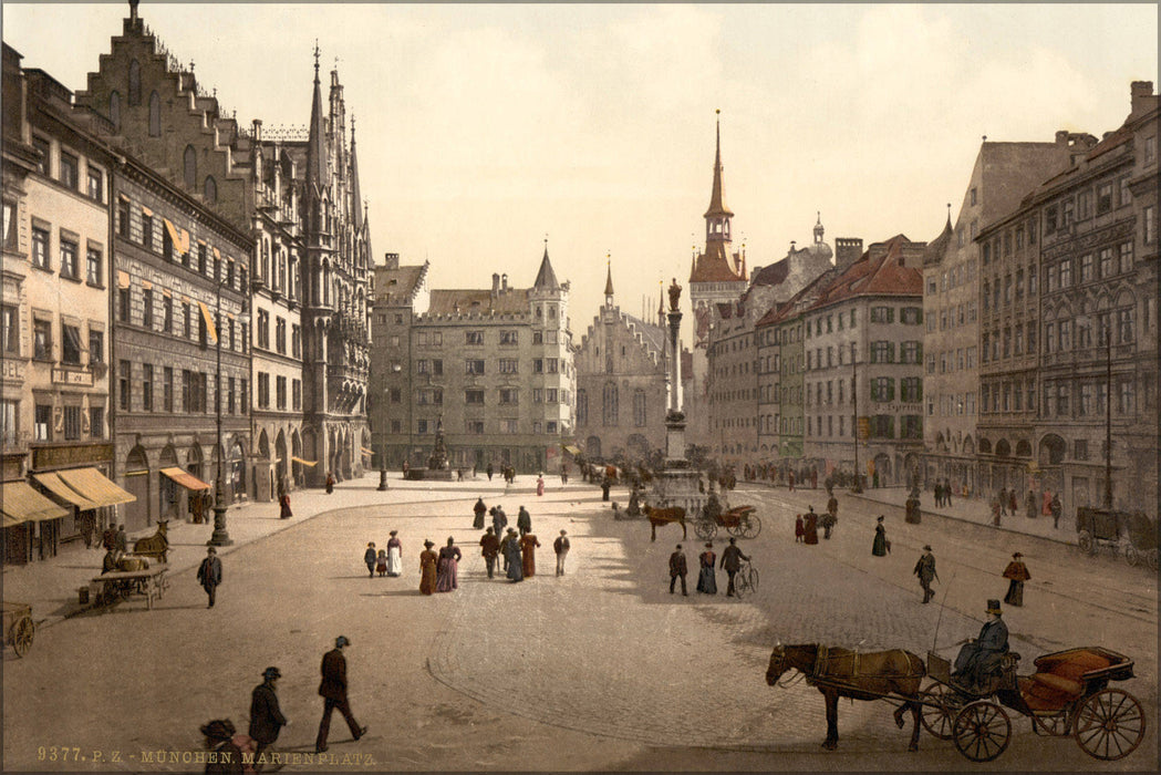 Poster, Many Sizes Available; Marienplatz, Munich, Bavaria, Germany Photochorm 1890