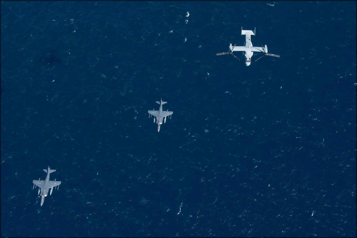 Poster, Many Sizes Available; Marine Corp Av-8B Harrier Ii Jets (Vma-311)  Mv-22B Osprey