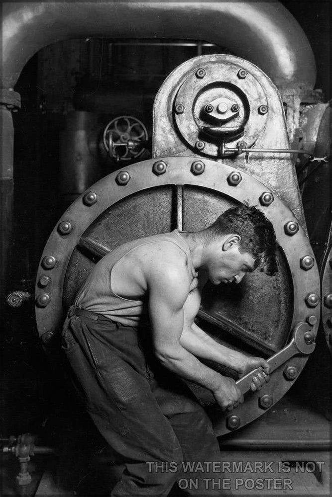 Poster, Many Sizes Available; Power House Mechanic Lewis Hine, 1920. Power House Mechanic Working On Steam Pump