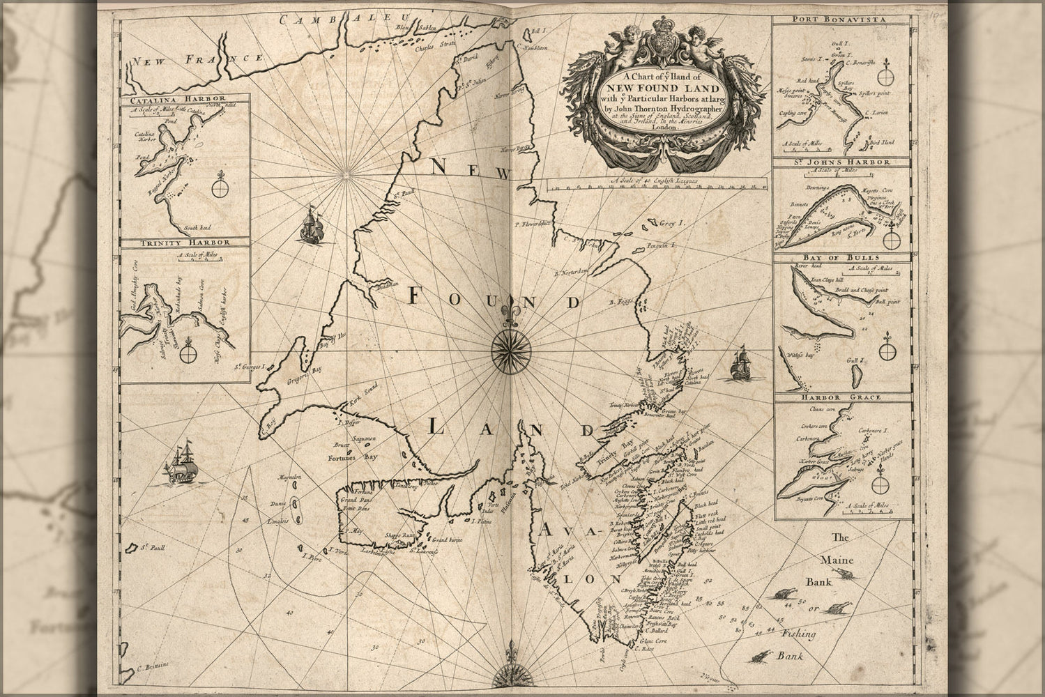 Poster, Many Sizes Available; Map Chart Of Newfoundland 1700