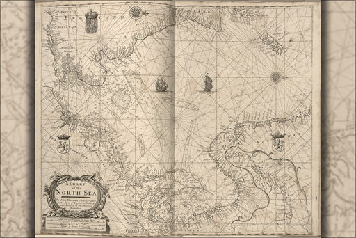 Poster, Many Sizes Available; Map Chart Of North Sea England Denmark Norway 1700