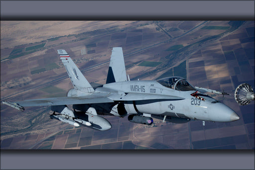 Poster, Many Sizes Available; Marine Corps Fa-18 Hornet Participates In An Aerial Refuel